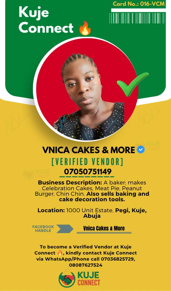 Vnica Cakes and More - Verified Vendor